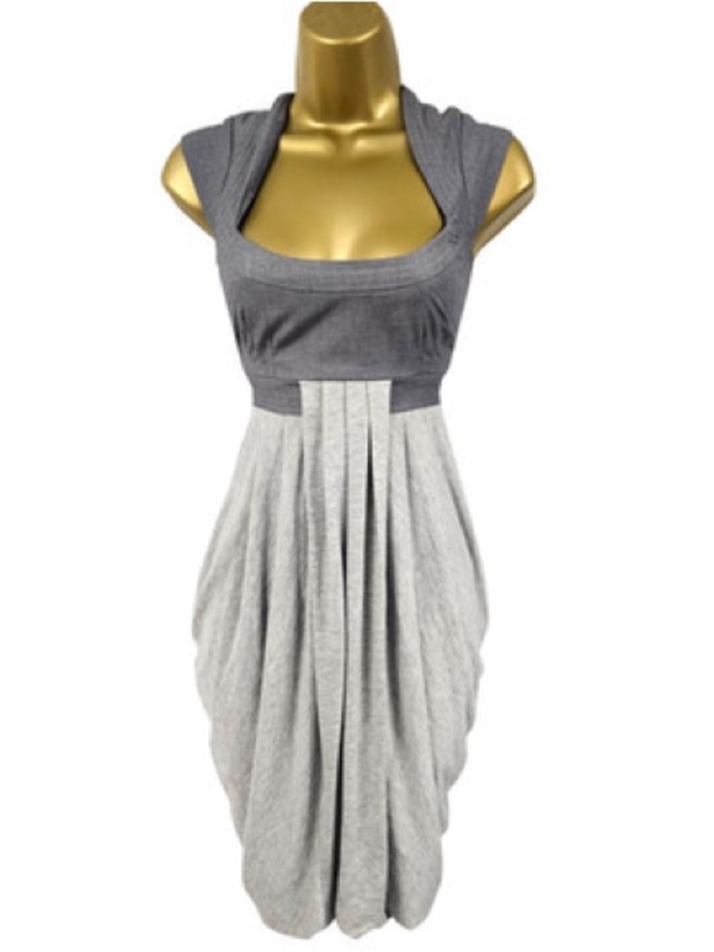 Karen Millen Two-Tone Grey Pleated Midi Dress